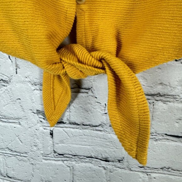 Madewell Texture and Thread Top Button Front Tie Tank Sleeveless Mustard Women L - Picture 9 of 13